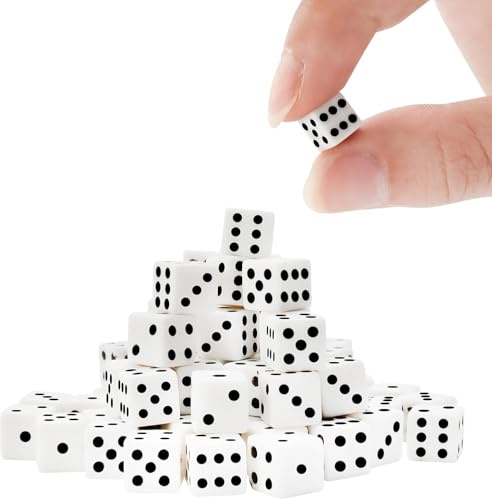 Set di 300 dadi da gioco a 6 lati, mini dadi da asporto, dadi da gioco D6, piccoli dadi quadrati angolari (7 mm)