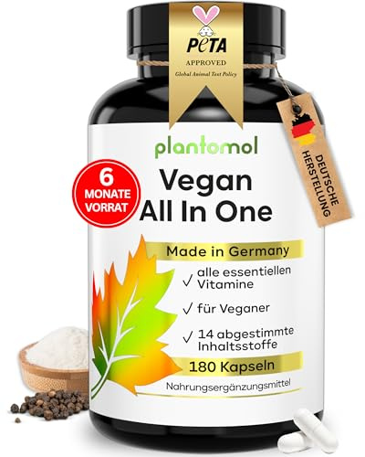 Vegan All in One Vitamine A-Z hochdosiert - HALBJAHRESVORRAT plantomol®