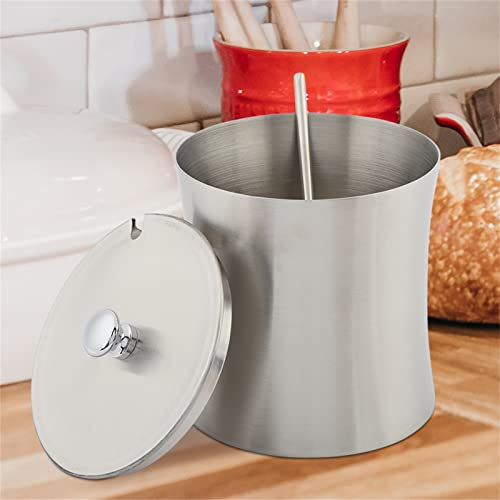Azucarero,Salero de acero inoxidable con tapa y cuchara,400ml Salero pulido para casa y cocina
