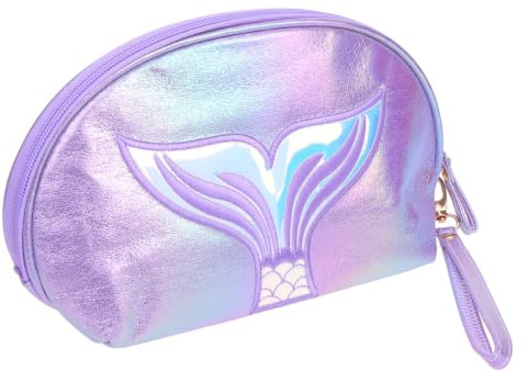 POPETPOP Trousse à Maquillage Zippée avec Motif Queue De Poisson Pochette Brillante pour Cosmétiques Trousse De Toilette De Voyage