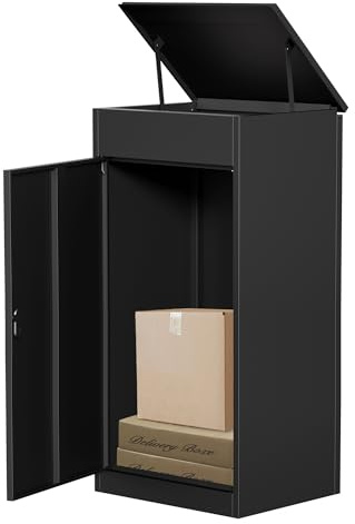 Package Delivery Boxes for Outside, Large Mailbox for Parcel 19.7”x16.1x”41.3”, Anti-Theft Parcel Mailbox with Coded Lock, Wall Mounted Waterproof Home Parcel Box for Porch Yard, Galvanized Steel