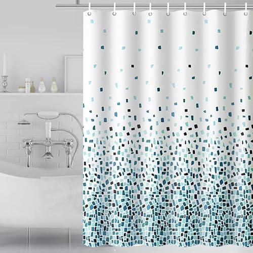Tennove Duschvorhang 180x200cm Anti-schimmel wasserdichter Polyester Badezimmer Duschvorhang Liner Langer waschbarer dekorativer Badevorhang mit Haken, gewichteter Saum