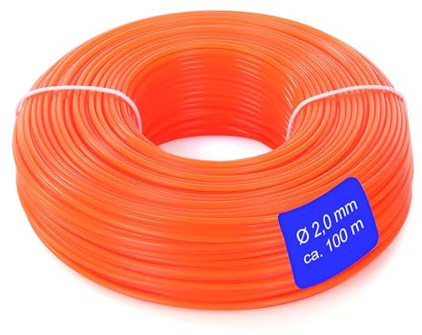 LaGreen Nylon Trimmerfaden Mähfaden für Rasentrimmer und Freischneider - Geeignet zum Trimmen von Rasen, Rasenkanten und Unkraut - Orange 2,0 mm x 100 m