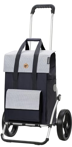 Andersen Einkaufstrolley - klappbar - 54 Liter - Aufhängung für Einkaufswagen - belastbar 50 kg - Aluminium - Trolley - 3-Speichen-Rad Ø 25 cm - Royal Shopper Milla blau