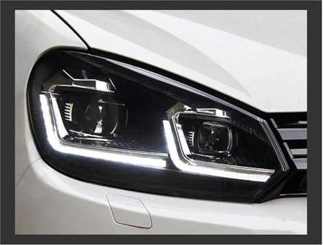 Scheinwerfer Satz passend Scheinwerfer Ersatz Für VW Für Golf 6 MK6 Für TSI 2009 2010 2011 2012 2013 DRL Tagfahrlicht Kopf Lampe Bi Xenon Birne (Farbe: Lhd