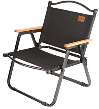 GONGGUJ Outdoor Klappstuhl Camping Tragbarer Klappliegestuhl Angelstuhl Kleiner Hocker Campingausrüstung langlebig (Farbe: Schwarz) (Schwarz)