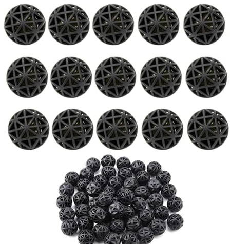 JJiaoLinin Aquarium Bio Filterbälle,100 Stück Bio Balls Bio Kugeln Poröse für Filtration Reinigung Aquarium Teich Wasserfall brunnen Filter Biochemische Ball für Außenfilter für Aquarien,16mm