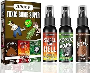 Allony 3 PCS Fart Spray, Furz Spray, Furzspray Extrem Stinkend, Prank Sachen Stinkspray Urkomisches Werkzeug für Erwachsene, Extrem Langanhaltender Schlechter Geruch