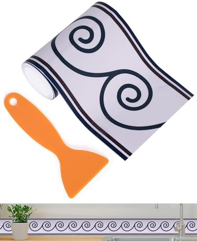 FBBULES Bordo Autoadesivo Adesivo per Pareti in PVC Decorativo Bordi Pannelli Adesivi Striscia Adesiva Muro per Soggiorno Camera da Letto Cucina Pavimento Piastrelle