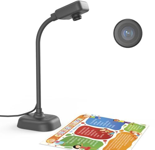 Gawervan Caméra de Documents pour Enseignants et salles de Classe, Webcam USB/caméra Doc Microphone intégré — Mac OS, Windows, Chromebook Compatible pour démo en Direct, conférence Web, Apprentissage