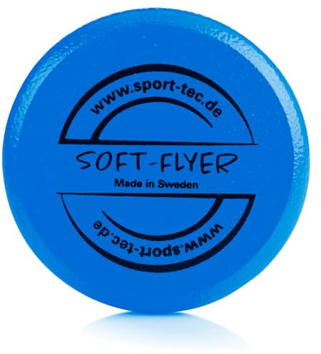Sport-Tec Soft-Flyer Wurfscheibe, blau aus Schaumstoff mit Dragonskin-Beschichtung – Weiche Fangscheibe für Kinder & Anfänger, formstabil, leicht, sicher, für Outdoor, 24 cm