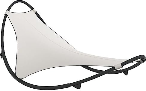 Generisch Kangmusi Schaukelliege mit Rollen Stahl & Textilene Creme, Creme 317605