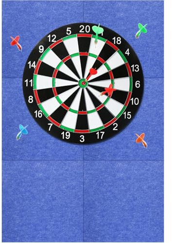 6 Stück Dartboard-Wandschutz, Selbstklebende Dartscheiben Umrandung, Filz-Dartboard-Wandschutz, Gespleißt, Dartboard-Rückseite, Filz-Wandfliesen, Kork-Dartboard-Rückseite - Blau