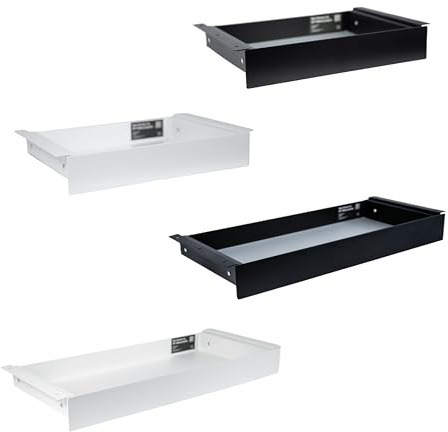 Natural Goods Berlin 1x EXPERT Schublade Weiß Metall mit Antirutschmatte - 350 x 250 x 50 mm - Schreibtisch Schublade Unterbau Untertisch Ablage Schreibtischschublade Unterbau Schubladen Schreibtisch