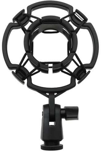 sunnates 1PCS Microphone Shock Mount Mic Clip Holder Universal Anti-Vibration Mic Holder for 42~46mm/1.65~1.81in Diameter Studio Condenser Microphones (Black)