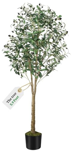TYSM-CC Olivo Artificial de 180cm - Planta Decorativa Realista para Interior y Exterior - Ideal para Hogar, Oficina, Balcón, Jardín y Dormitorio - Calidad y Fácil Mantenimiento