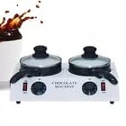 Chocolate Melting Machine 80W Electric Compact White Melter with Adjustable Temperature Control, Professional Non-Stick Chocolate Warmer for Home Kitchen Desserts and Bakeries (Two Pots)