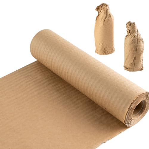 TEUYOE Honeycomb Packing Paper Roll 30cm x 50m, Eco-Friendly Kraft Paper Bubble Wrap Alternative for Moving House, Shipping Fragile Items & Gift Wrapping