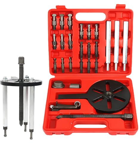 Ayolofei 21 Stück Lagerabzieher Sets mit Roten Stahlspannzangen, Innenlochabzieher, 3-Backen-Hakenabzieher, multifunktionales Lagerentfernungswerkzeug, Lagerdemontage-Zahnradabzieher