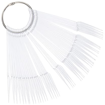 Hemobllo 100pièces Nuancier Vernis à Ongles Transparent Avec Anneau Supports Bâtonnets Présentoir Faux Ongles Pratique Pour Manucure Professionnelle Et Diy