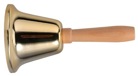 DIYEAH Campanella Mano Metallo Con Manico in Legno Campana Portatile Per Ristorante e Reception Campanello Da Tavolo Per Segnalazioni Veloci Dimensioni Suono Chiaro Per Cena e Allarmi