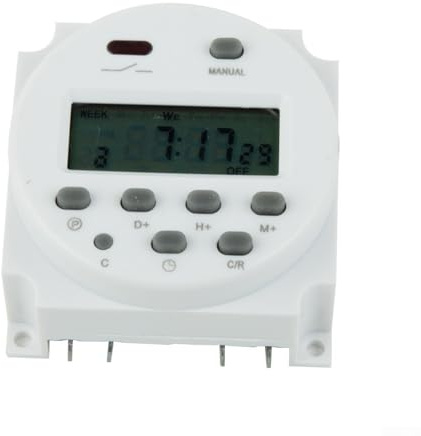 Interruptor de temporizador digital semanal 12V DC 16A Controlador de tiempo programable electrónico con pantalla LCD para electrodomésticos calentadores de agua (B)
