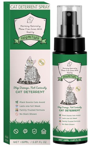 HNMTWQ Cat Deterrent Spray (150ml/5.28oz), Natural Safe Cat Repellent Indoor and Outdoor, Protect Your Sofa, Carpet, Protect Your Sofa, Carpet, and Curtains from Your Beloved Cat's Accidents.