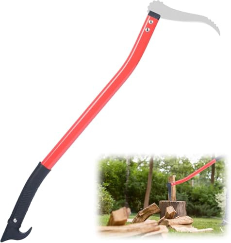ohbien Sappie Hand Sappie with Aluminium Handle 72 cm Hand Sappie with Serrated Edge Remove Branches and Crevices of Wood, Red