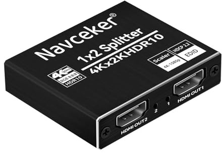 Splitter ProAV 4K UHD 2.0 1x2 HDCP HDR for Blu-ray DVD PS4 PS5(ZY-HS20B)