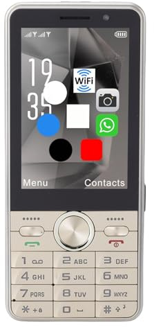 ciciglow Telefono Cellulare per Anziani Sbloccato, Telefono per Anziani con Doppia SIM e Tasti Grandi, Cellulare con Tasti Grandi e Touch Screen a Colori da 3,5 Pollici per (GOLD)