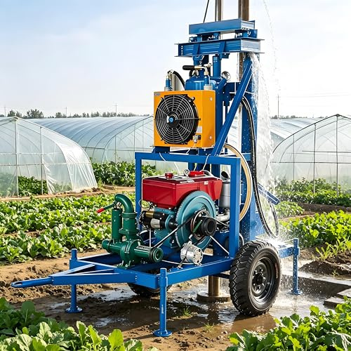 Plate-forme de forage hydraulique portable de 150 m, machine de forage de puits multifonction pour usage domestique dans le jardin, irrigation agricole, approvisionnement en eau rurale et solutions