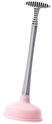 Bewinner Strong Suction Toilet Plunger for Bathroom - Durable Rubber Plastic Plunger for Toilet Drain Clog Removal, Quick Pipe Clearing Hand Tool for Kitchen Sink, Laundry Room (Roseate)