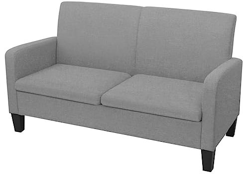 vidaXL Sofa 2-Sitzer Zweisitzer Stoffsofa Polstersofa Loungesofa Sitzmöbel Polstermöbel Designsofa Wohnzimmersofa Hellgrau 135x65x76cm