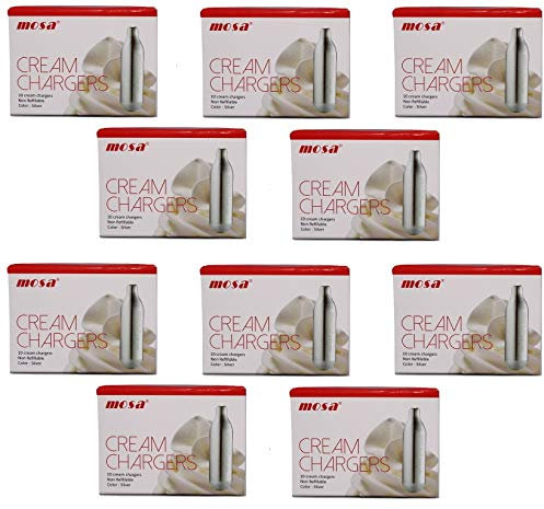 Mosa 100 Sahnekapseln für Sahnebereiter, Einweg- Sahnepatronen, Druckkapseln für Sahnespender
