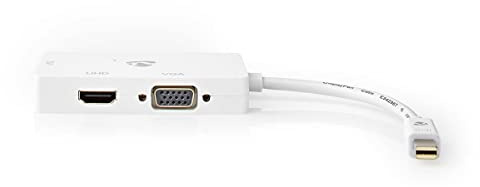 DisplayPort Adapter | Mini DisplayPort Male | DVI-D 24+1-Pin Female / HDMIT Female / VGA Female | Nickel Plated | Switchable | 0.20 m | ABS | ABS | White | Polybag