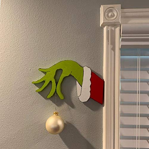 ruixin Weihnachtsgrinch Handdekoration Personalisierte Grinch Hände Weihnachtsverzierung Exquisite Lustige Dieb Fenster Requisiten für Weihnachten Home Party Baum Kamin Ornamente (Rechte