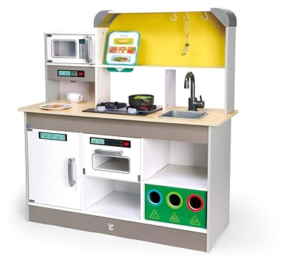 Hape E3177 - Deluxe Kitchen with Fan Fryer for Creative Role Play, 3+ Years