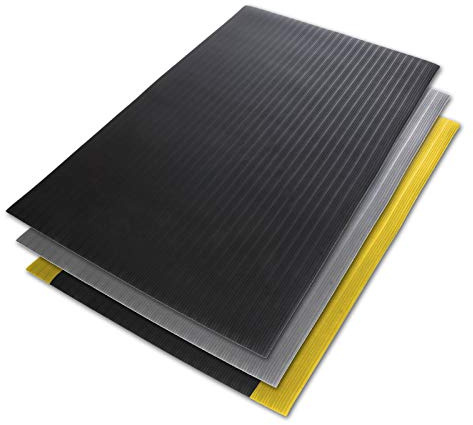 Floordirekt Tapis anti-fatigue Softer-Work-Mat 60 x 150 cm, Noir - Tapis de travail ergonomique - Surface nervurée, antidérapante et amortissante
