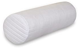 Evergreenweb - Cuscino in Fiocco Memory Foam da Letto o Arredo Divano, Imbottitura Morbida effetto piuma D'oca, Guanciali per Dolori Cervicali, Certificazione OEKO-TEX® (cilindro 20x65, Bianco Ever)