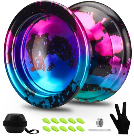 FETESNICE Yoyo no Sensible para Jugadores Profesionales, Yo Yo de Metal de Aluminio con rodamiento Sensible de Regalo para Principiantes. Yoyo para niños y Adultos
