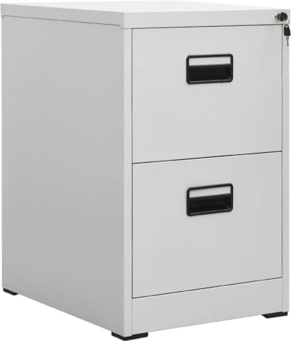 vidaXL Aktenschrank Büroschrank Metallschrank Schrank Stahlschrank Schubladenschrank Bürocontainer Lagerschrank Hellgrau 46x62x72,5cm Stahl