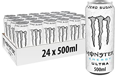 Monster Energy Ultra White Energy Drink, 500ml, Pack of 24