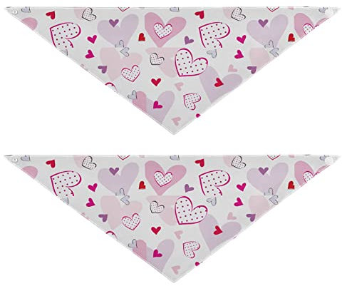 2 Stück Hundehalstücher Haustier Bandana Schal Druckknopf Dreieck Lätzchen Halstuch Set Haustier Urlaub Zubehör Dekor für kleine bis große Welpen Hunde Katzen Medium Cute