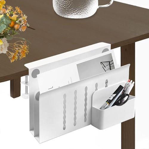 Doppelschicht Laptop Wandhalterung,PC Halterung Seite Schreibtisch,Schreibtisch Organizer,Kabelsystem für Den Untertisch Ohne Bohrer,Schreibtisch Zubehör für Büro Und Home Office Schreibtische