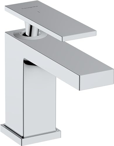 hansgrohe Tecturis E - Waschtischarmatur für Kaltwasser ohne Ablauf, Wasserhahn für Gäste WC mit Auslauf Höhe 90 mm, Mischbatterie Waschbecken wassersparend (EcoSmart+), Chrom, 73013000