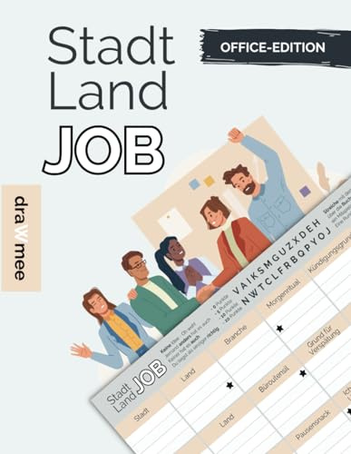 Stadt Land Job: Quiz Wichtelgeschenk für Kollege oder Kollegin: Spieleblock mit 35 Blatt Din-A4 (Seiten zum Ausschneiden)