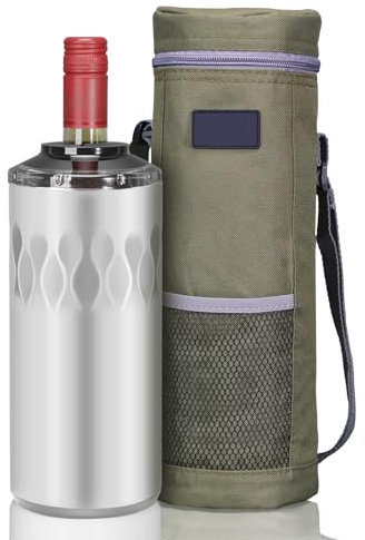 TaoAcc Wine Cooler for WineBottles,Iceless Wine-Chiller,Wine Cooler up to 6 Hours | Fits 750ml Standard Red Wine-Bottle/Champagne Bottles/Cava/Prosecco Sparkling(White)