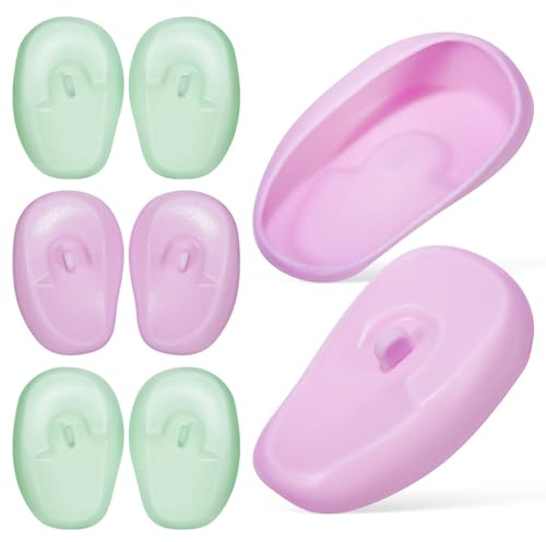 minkissy Hair Dyeing Ear Protectors Silicone Ear Caps for Swimming Shower Hair Dryer Reusable Adult Boys and Girls