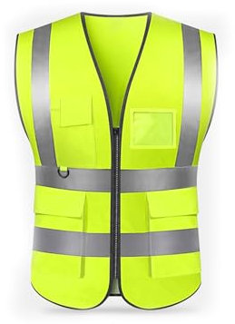 GOIEHIR 2XL Warnweste Hohe, Reflektierende Sicherheitsweste, Cloth-warnschutzweste, Fahrradweste mit reflektorstreifen, Reißverschluss