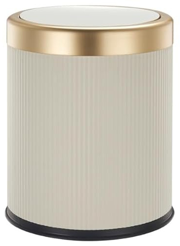 Kitchen Move Abfalleimer aus Kunststoff, 8 l, Weiß und Gold